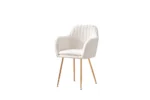 Lot De 2 Chaises Kanvas Pieds Gold Doudou Blanc