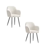 Lot De 2 Chaises Kanvas Pieds Metal Doudou Blanc