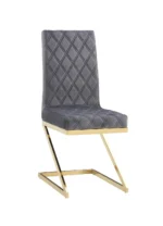 Lot De 6 Chaises Cocomat Matelassee Gold Velours Anthracite