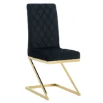 Lot De 6 Chaises Cocomat Matelassee Gold Velours Noir