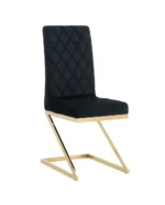 Lot De 6 Chaises Cocomat Matelassee Gold Velours Noir