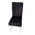 Lot De 6 Chaises Cocomat Matelassee Velours Noir