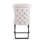 Lot De 4 Chaises Gabrielle Métal Noir Velours  Beige