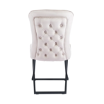 Lot De 4 Chaises Gabrielle Métal Noir Velours  Beige