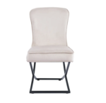 Lot De 4 Chaises Gabrielle Métal Noir Velours  Beige – Image 3