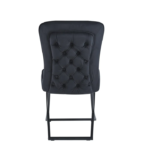 Lot De 4 Chaises Gabrielle Métal Noir Velours Noir