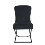 Lot De 4 Chaises Gabrielle Métal Noir Velours Noir – Image 2