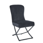 Lot De 4 Chaises Gabrielle Métal Noir Velours Noir – Image 3