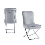 Lot De 2 Chaises Josephine Chrome Anthracite