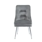 Lot De 2 Chaises Zip Chrome Velours Anthracite – Image 2