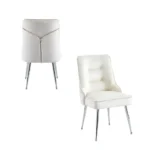 Lot De 2 Chaises Zip Chrome Velours Beige