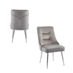 Lot De 2 Chaises Zip Chrome Velours Moka