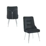 Lot De 2 Chaises Zip Chrome Velours Noir