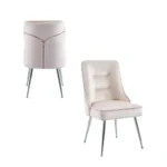 Lot De 2 Chaises Zip Chrome Velours Rose