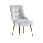 Lot De 2 Chaises Zip Gold Velours Gris