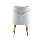 Lot De 2 Chaises Zip Gold Velours Gris – Image 2