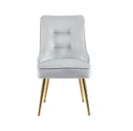 Lot De 2 Chaises Zip Gold Velours Gris – Image 3