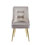 Lot De 2 Chaises Zip Gold Velours Moka – Image 2
