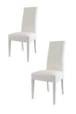 Lot De 2 Chaises Kira  Blanc Pieds Laque