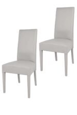 Lot De 2 Chaises Kira  Gris Pieds Laque