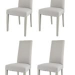 Lot De 2 Chaises Kira Tissus Gris Pieds Bois Hetre