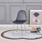 Lot De 6 Chaises Scandinave Chrome Velours Anthracite