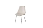 Lot De 6 Chaises Scandinave Chrome Velours Beige
