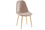 Lot De 6 Chaises Scandinave Gold Velours Taupe