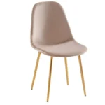Lot De 6 Chaises Scandinave Gold Velours Taupe