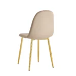 Lot De 6 Chaises Scandinave Gold Velours Taupe – Image 3
