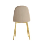 Lot De 6 Chaises Scandinave Gold Velours Taupe – Image 2