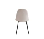 Lot De 6 Chaises Scandinave Métal Noir Velours Beige – Image 3