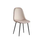 Lot De 6 Chaises Scandinave Métal Noir Velours Taupe