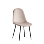 Lot De 6 Chaises Scandinave Métal Noir Velours Taupe