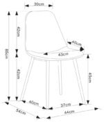 Lot De 4 Chaises Scandinave Abeille Gold Velours Rose – Image 2