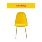 Lot De 4 Chaises Scandinave Abeille Gold Velours Jaune