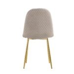 Lot De 4 Chaises Scandinave Alveole Gold Velours Taupe – Image 3