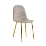 Lot De 4 Chaises Scandinave Alveole Gold Velours Taupe
