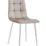 Lot De 4 Chaises Elisa Chrome Taupe