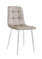 Lot De 4 Chaises Elisa Chrome Taupe