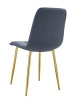 Lot De 4 Chaises Elisa Gold Velours Anthracite – Image 2