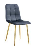 Lot De 4 Chaises Elisa Gold Velours Anthracite