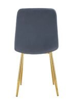 Lot De 4 Chaises Elisa Gold Velours Anthracite – Image 3
