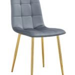 Lot De 4 Chaises Elisa Gold Velours Gris