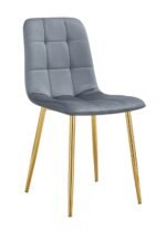 Lot De 4 Chaises Elisa Gold Velours Gris