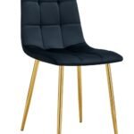 Lot De 4 Chaises Elisa Pied Noir Velours Gris