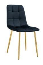 Lot De 4 Chaises Elisa Pied Noir Velours Gris