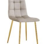 Lot De 4 Chaises Elisa Gold Velours Taupe