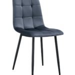 Lot De 4 Chaises Elisa Pied Noir Velours  Anthracite