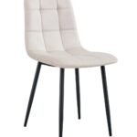Lot De 4 Chaises Elisa Pied Noir Velours Beige